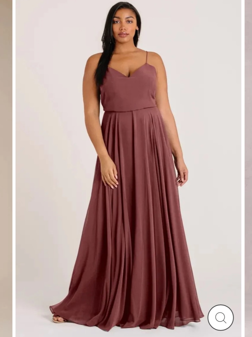 Jenny Yoo Inesse Chiffon Gown Size 14 Bridesmaid Dress rose maeve bridal Wedding